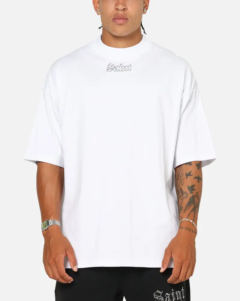 Saint Morta Vigil Mock Neck T-Shirt White 1