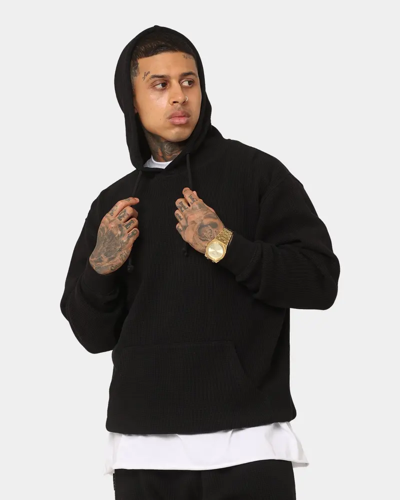 Saint Morta Waffle Hoodie V2 Black 1