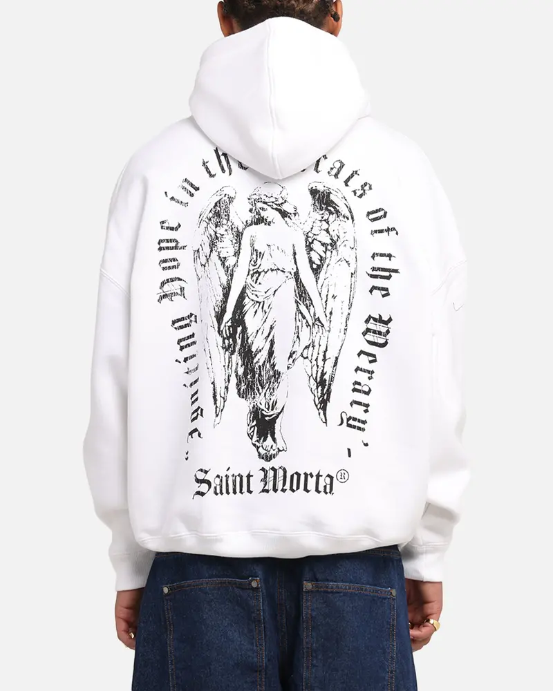 Saint Morta Weiry Hearts Boxy Hoodie White 1