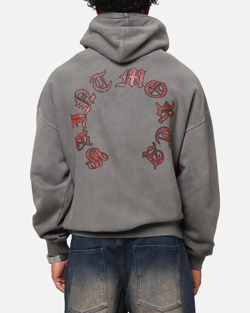 Saint Morta Worldwide Boxy Hoodie Washed Charcoal 1