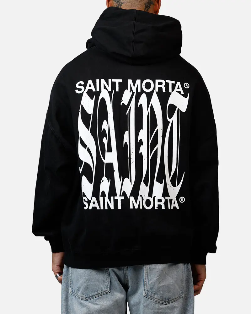 Saint Morta Ye Old Boxy Hoodie Black 1