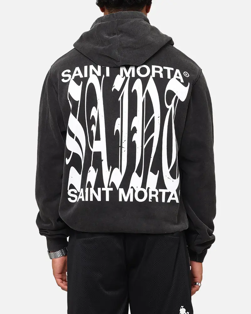 Saint Morta Ye Old Boxy Hoodie Vintage Black 1
