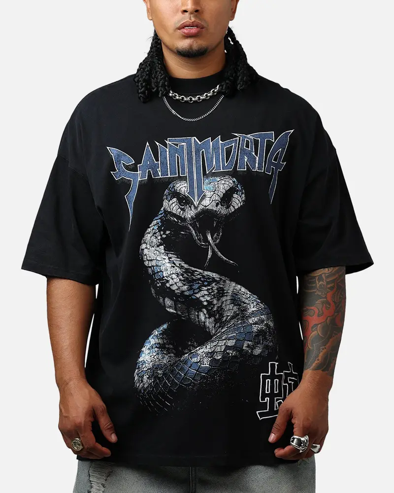 Saint Morta Year Of The Snake Boxy T-Shirt Vintage Black 1