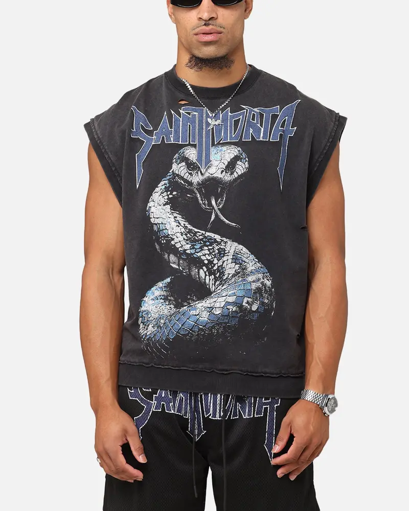 Saint Morta Year Of The Snake Cutoff Sweater Vintage Black 1