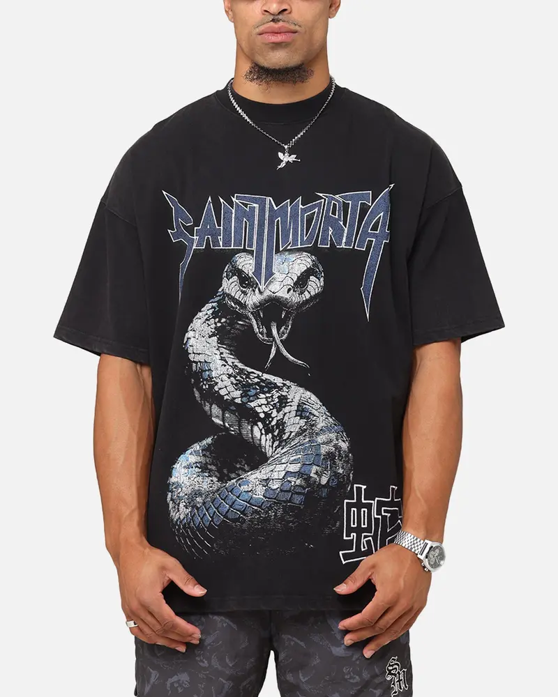 Saint Morta Year Of The Snake Mockneck T-Shirt Black 1