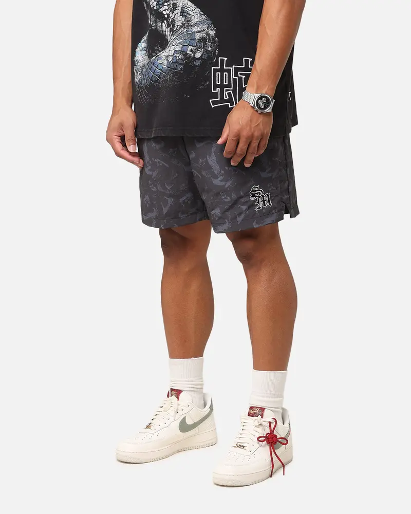 Saint Morta Year Of The Snake Nylon Shorts Black/Grey 1