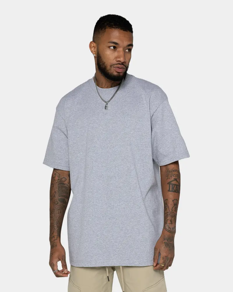 Shaka Wear Max Heavyweight Short Sleeve T-Shirt Heather Grey 1