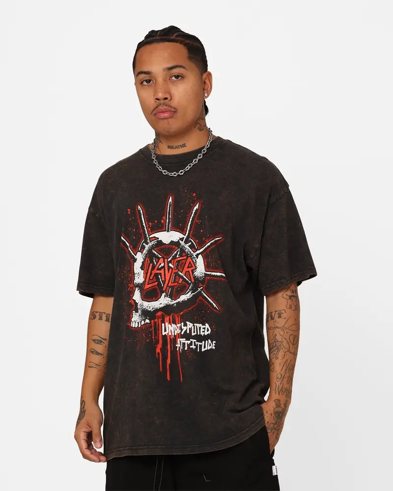 Slayer Undisputed Attitude Vintage T-Shirt Black Wash 1
