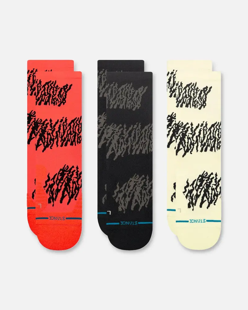Stance Glacier Light Crew Socks 3 Pack Neon Pink 1