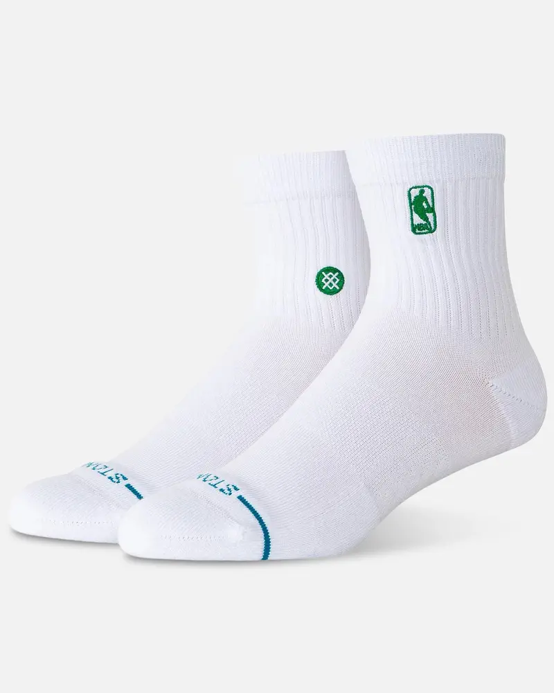 Stance Nba Logoman Quarter Socks White/Green 1