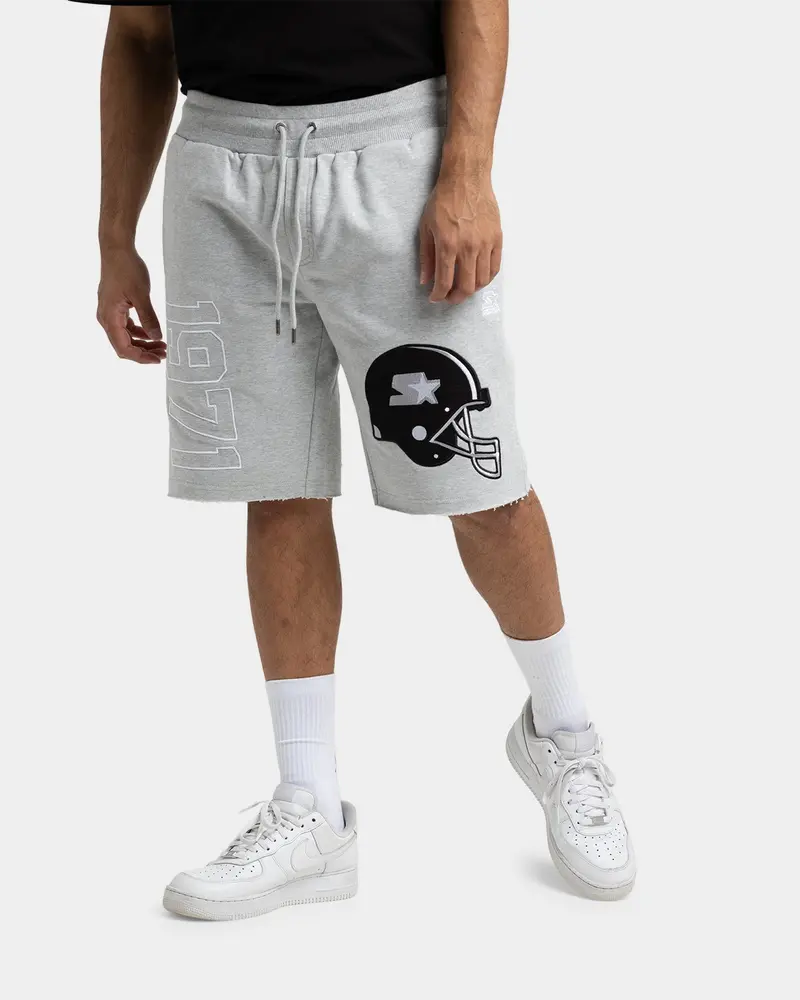 Starter Football Track Shorts Grey Marle 1