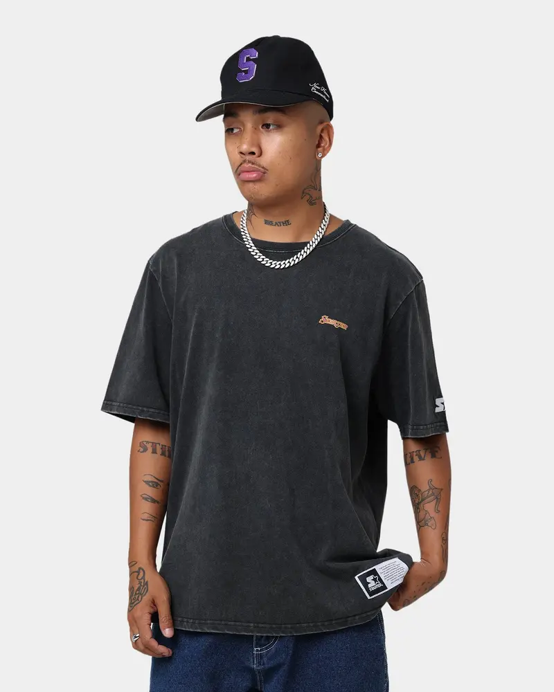 Starter Running Script Vintage T-Shirt Washed Black 1