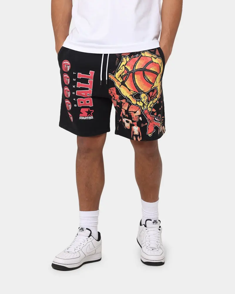Starter Slamming Track Shorts Washed Black 1