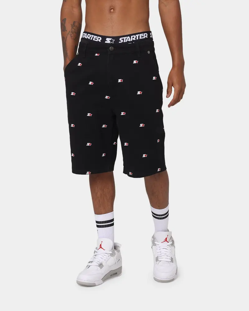 Starter Star Gazer Relaxed Chino Shorts Black 1