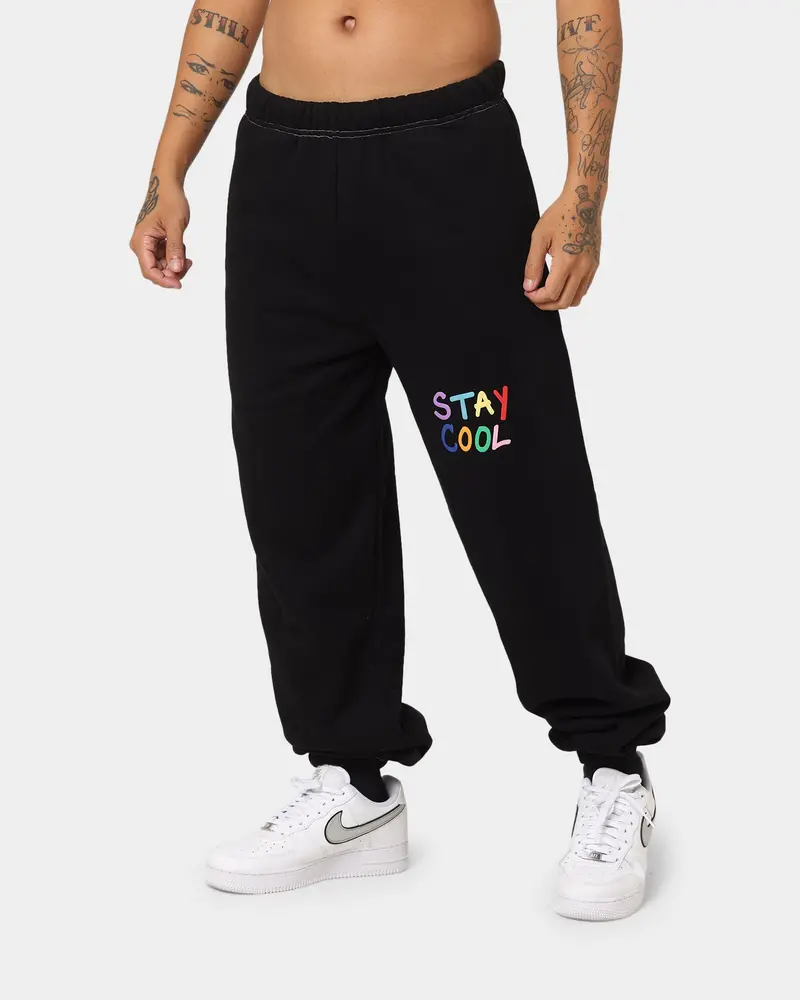 Staycoolnyc Puff Paint Sweat Pants Black 1