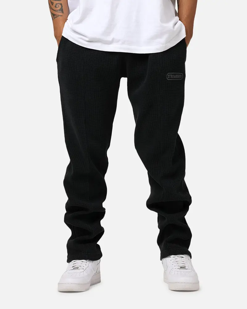 Strawberry Pleated Thermal Sweatpants Vintage Black 1