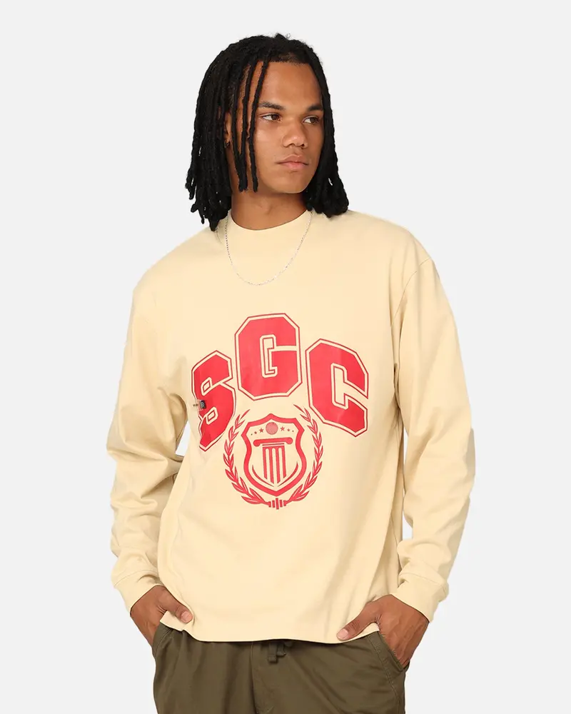 Students Golf Addington Long Sleeve Mock Neck T-Shirt Sand 1