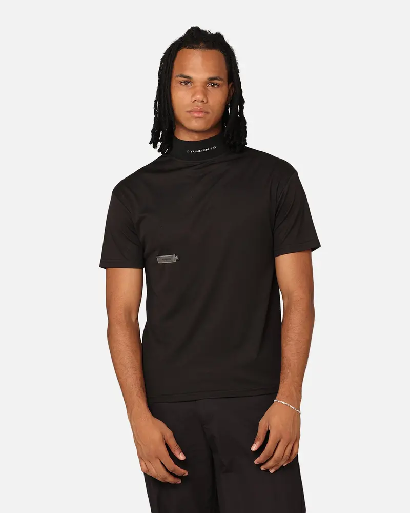 Students Golf Signature Mock Neck T-Shirt Black 1