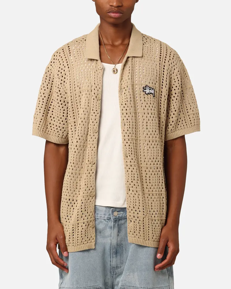 Stüssy Crochet Shirt Khaki 1