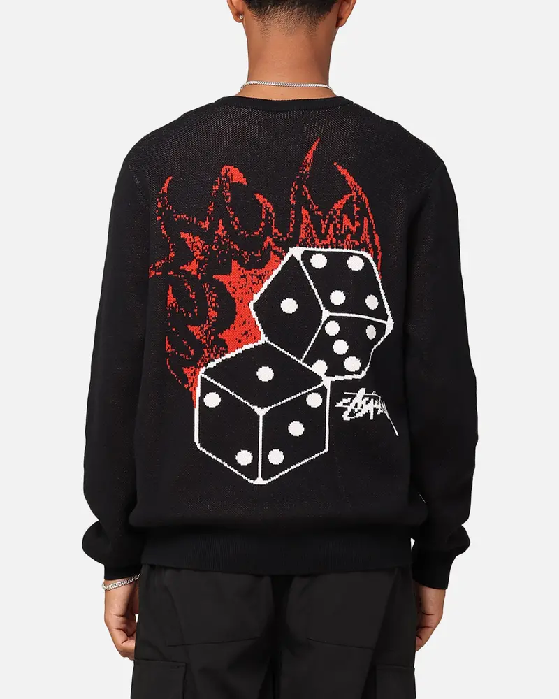 Stussy Fire Dice Sweater Black 1