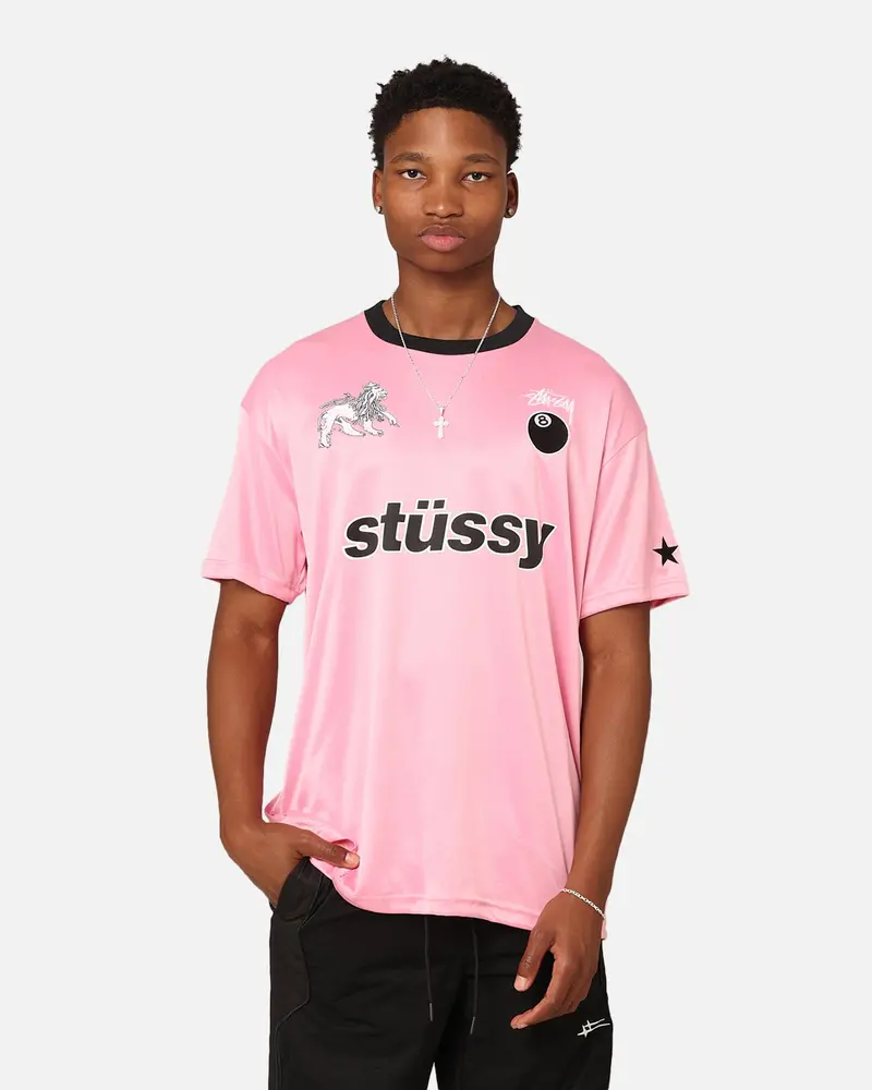 Stussy Football T-Shirt Pink 1