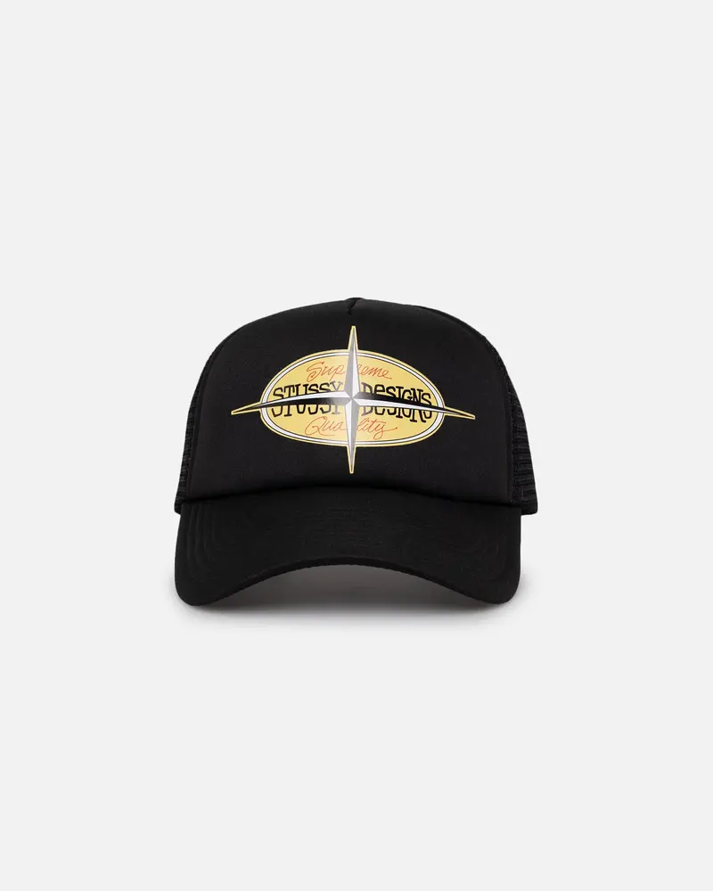 Stussy Points Trucker Cap Black 1