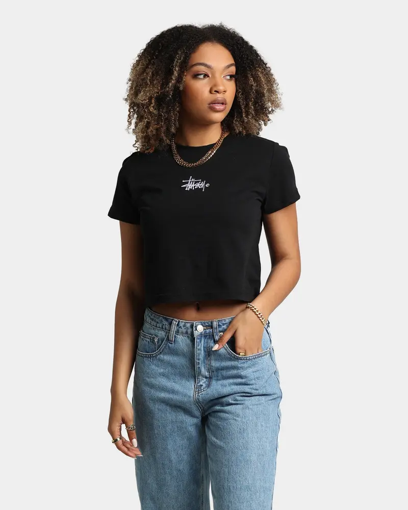 Stussy Women's Graffiti Slim T-Shirt Black 1