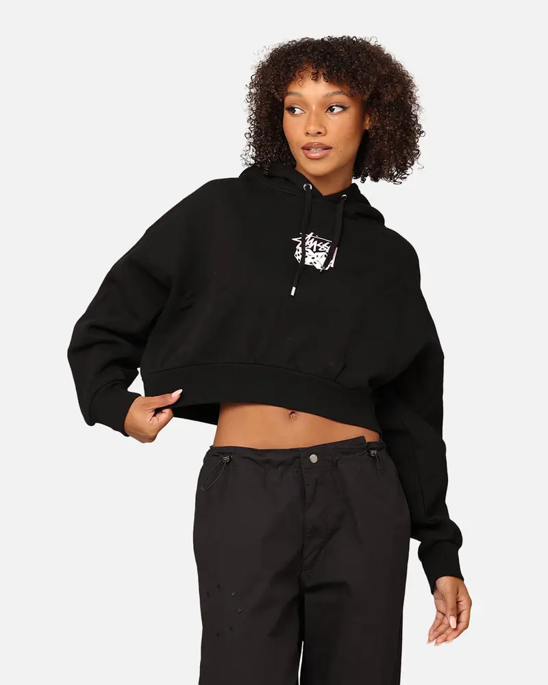 Stüssy Women's Pair Of Dice Cropped Hoodie Black 1