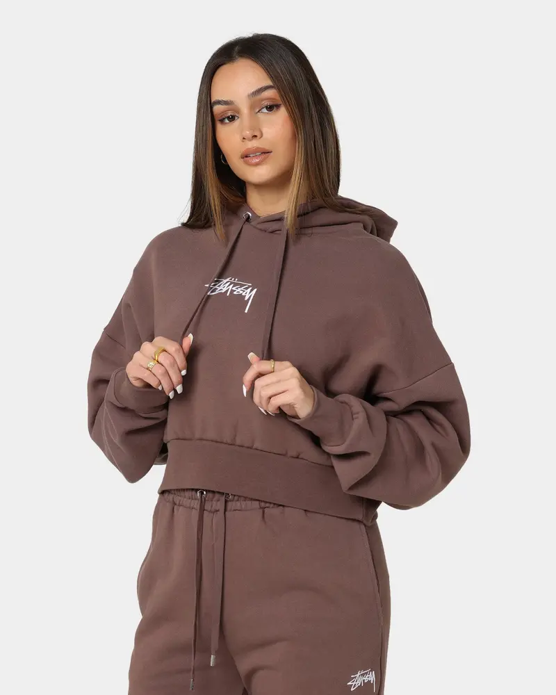 Stussy Women's Stock Hoodie Brown 1