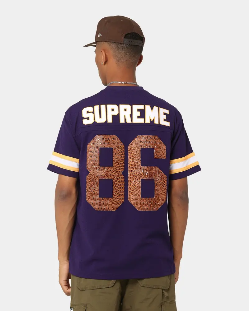 Supreme Faux Croc Football Jersey Purple 1