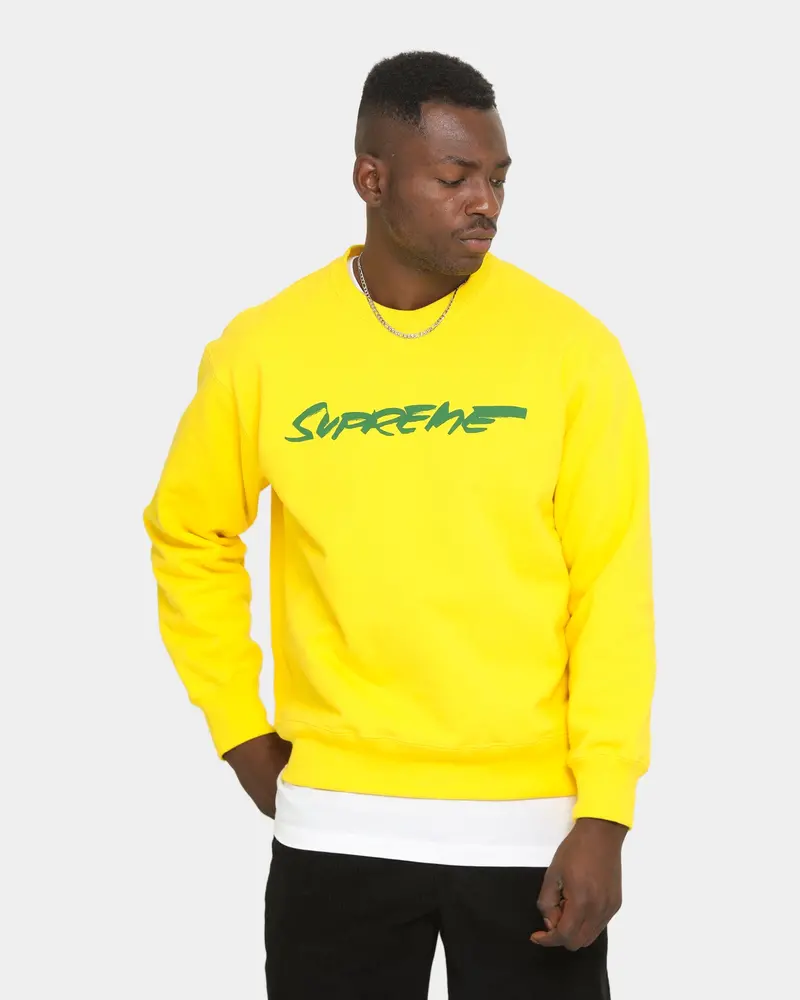 Supreme Futura Logo Crew Yellow 1
