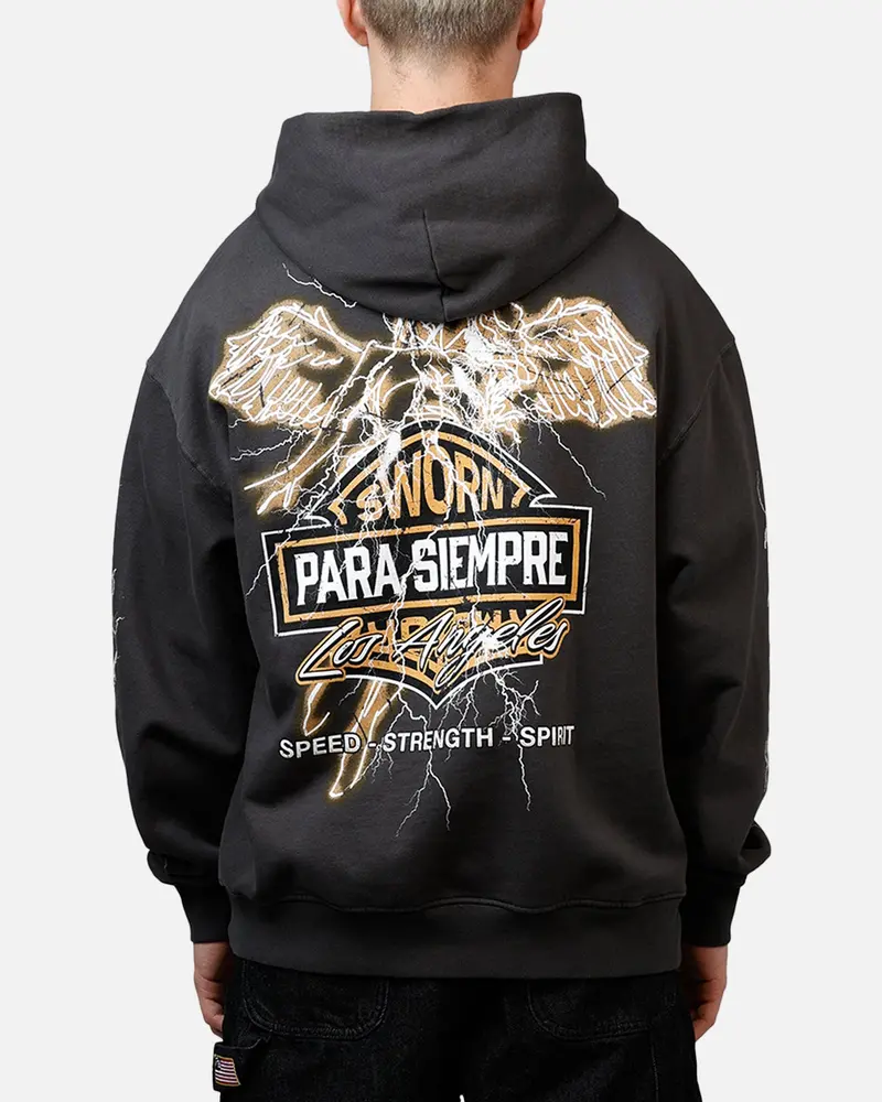 Sworn To Us Interstate Lighting 'Outlaw Spirit' Hoodie Washed Black 1