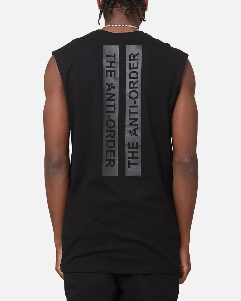 The Anti Order A Logo Merch Oversized Muscle T-Shirt Black/Black 1