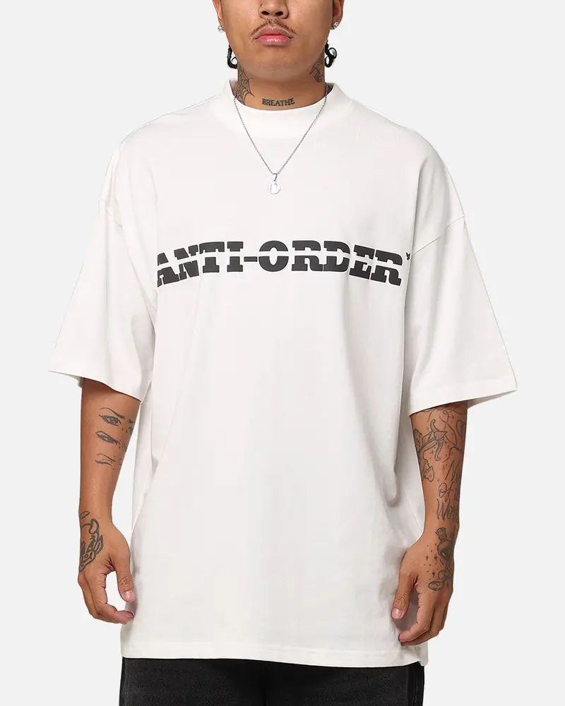 The Anti Order A-Track Mock Neck T-Shirt Off White/Black 1