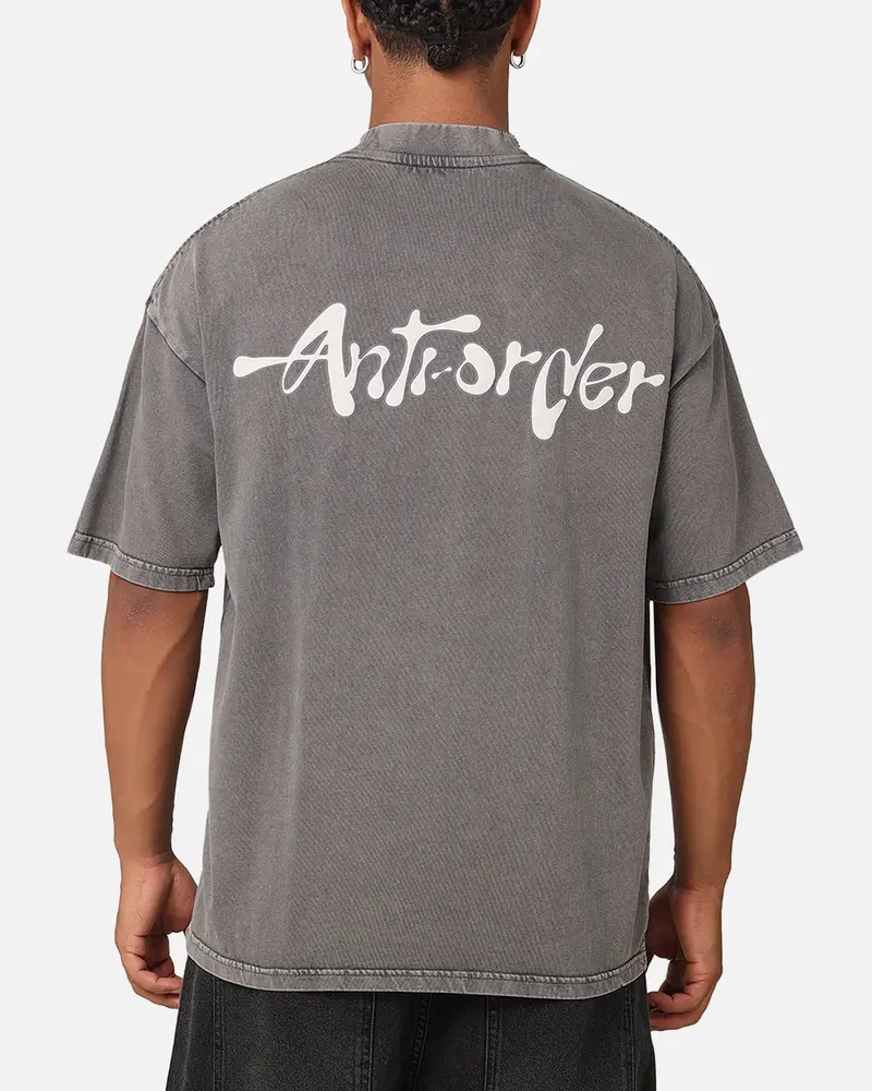 The Anti Order A2k Mock Neck T-Shirt Washed Charcoal 1