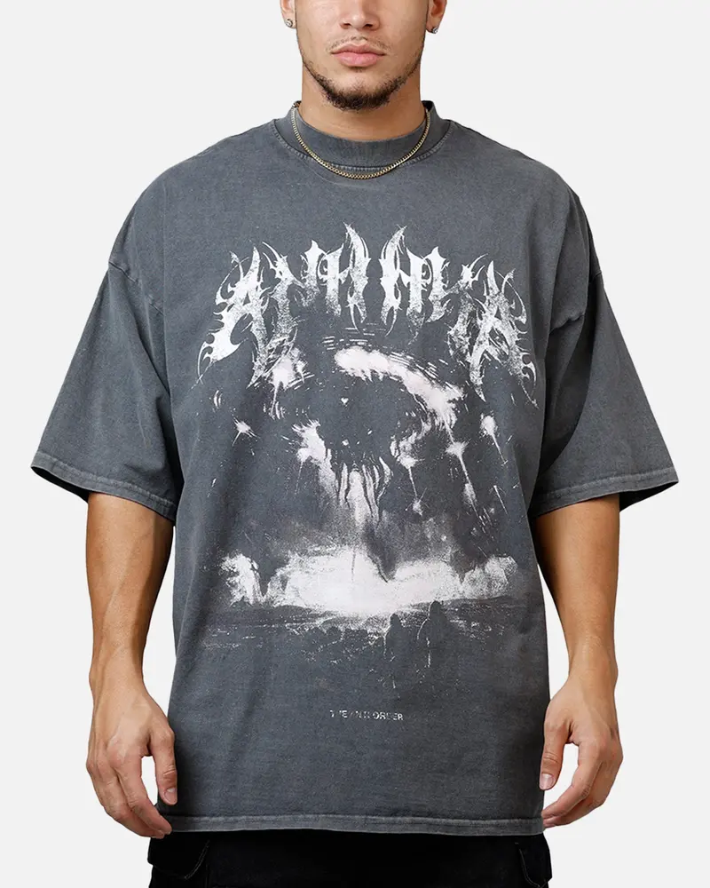 The Anti Order Alien Mock Neck T-Shirt Washed Charcoal 1