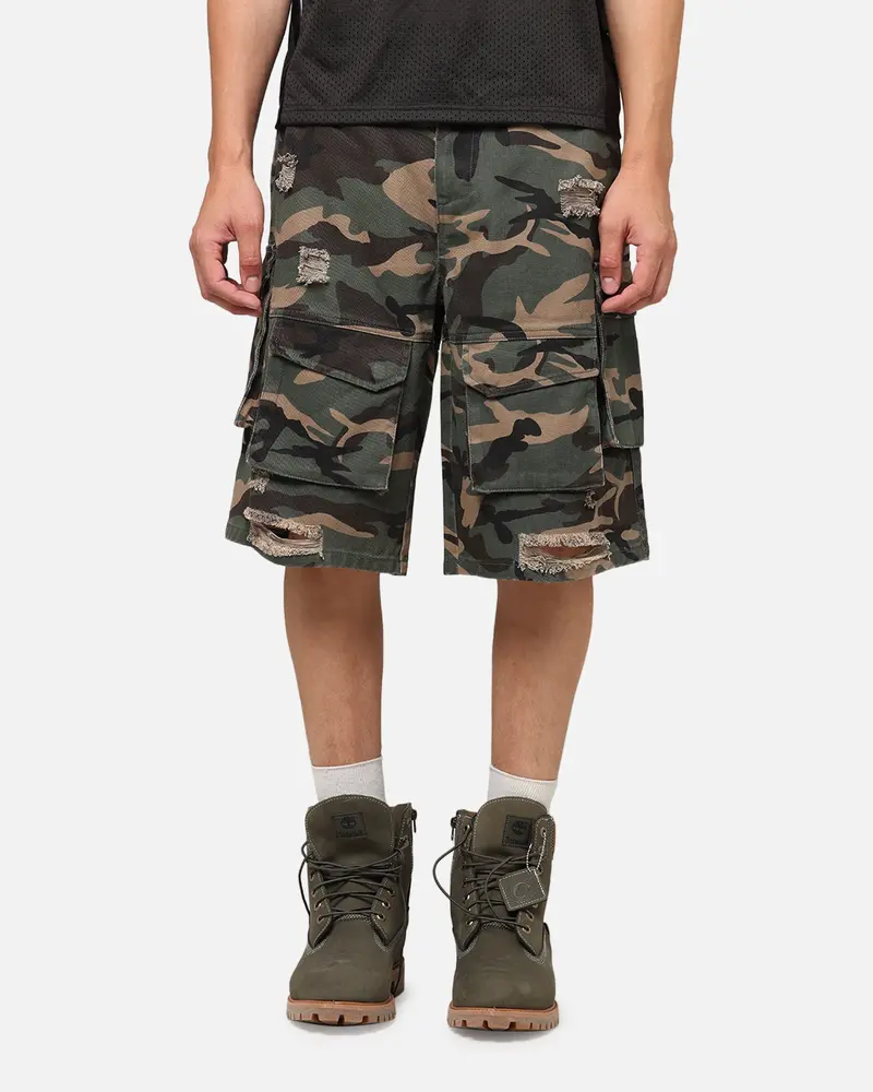 The Anti Order Artillery Baggy Cargo Shorts Woodland Camo 1