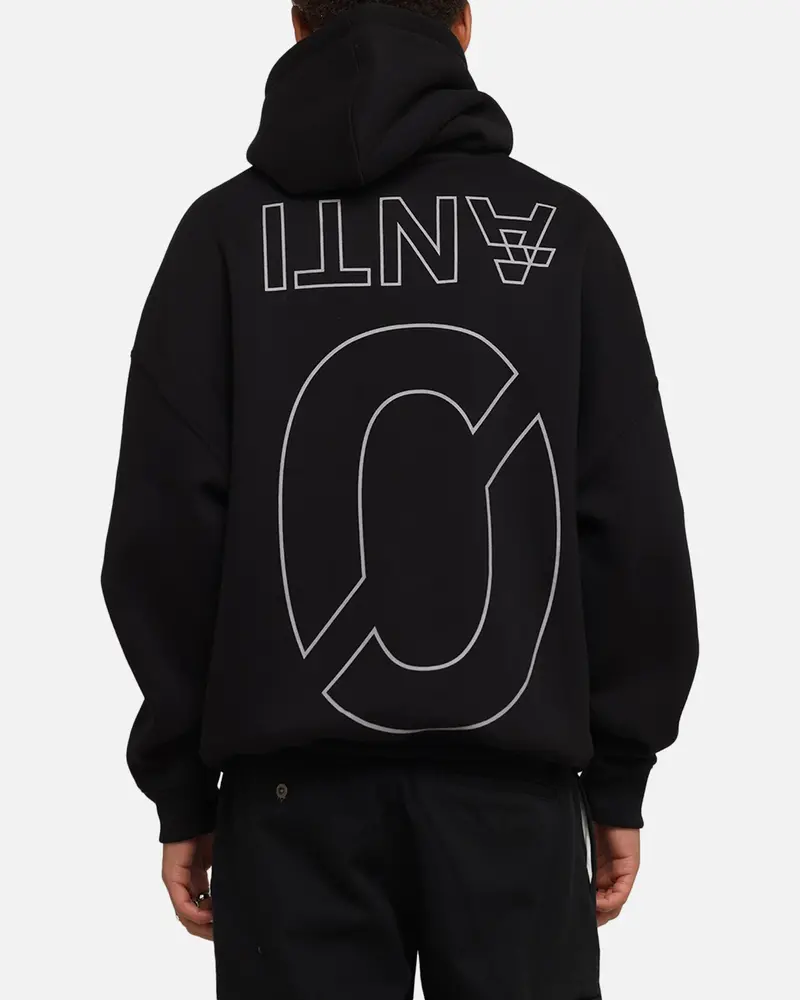 The Anti Order Azero Stencil Boxy Hoodie Black 1