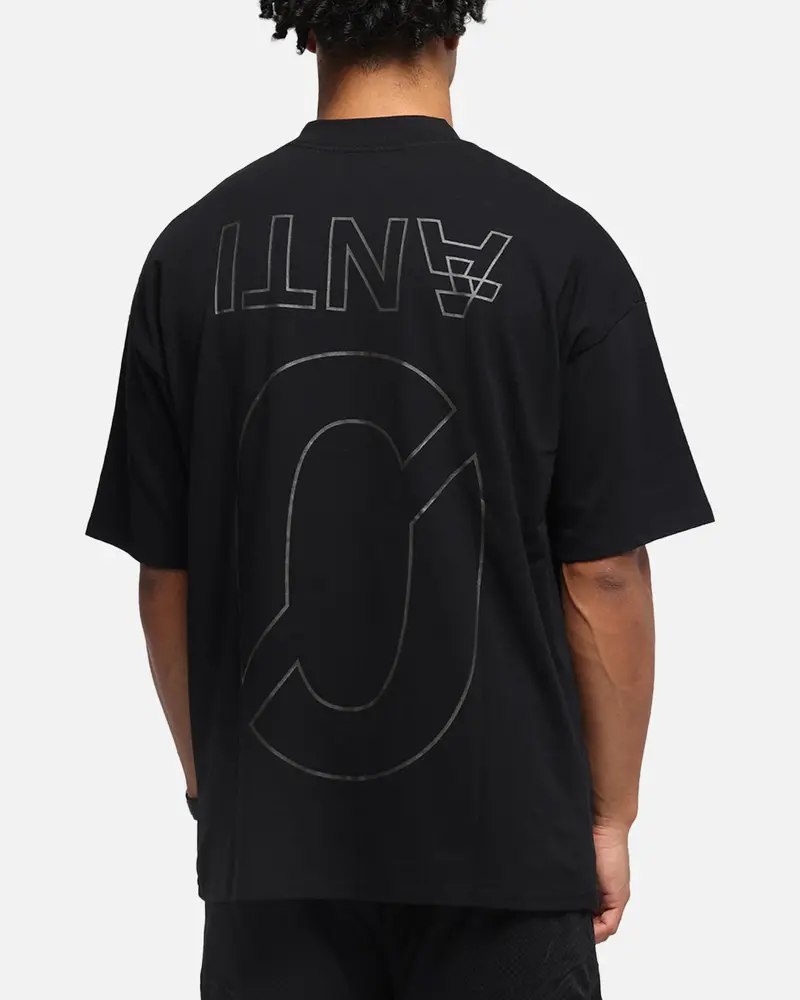 The Anti Order Azero Stencil Mock Neck T-Shirt Black 1