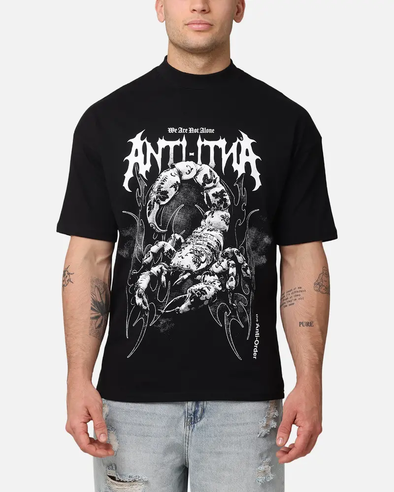 The Anti Order Invasion Mock Neck T-Shirt Black 1