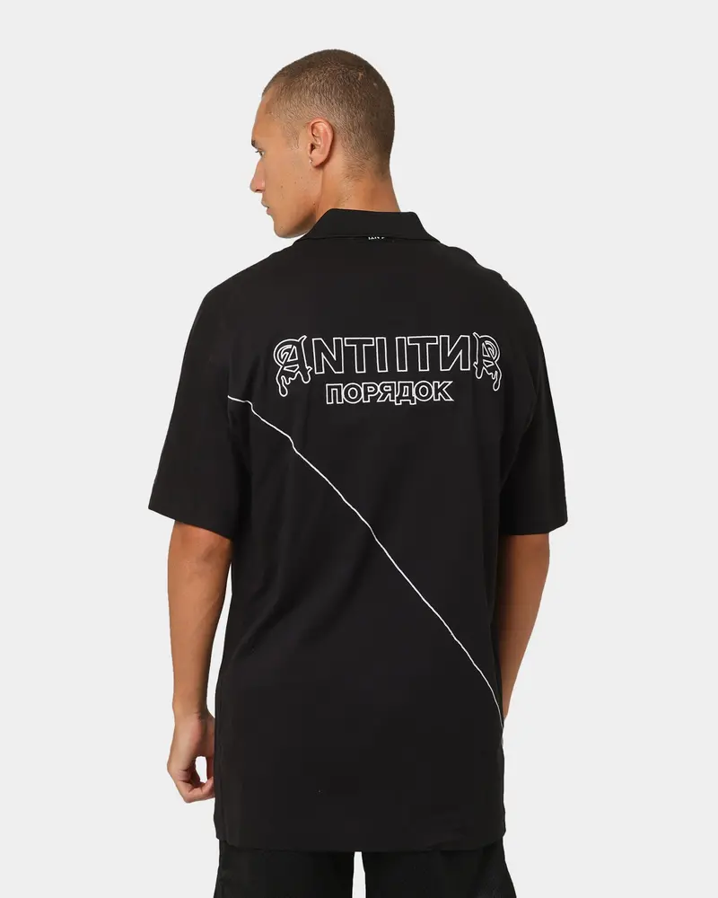 The Anti Order Military Oversized Polo Shirt Black/White 1