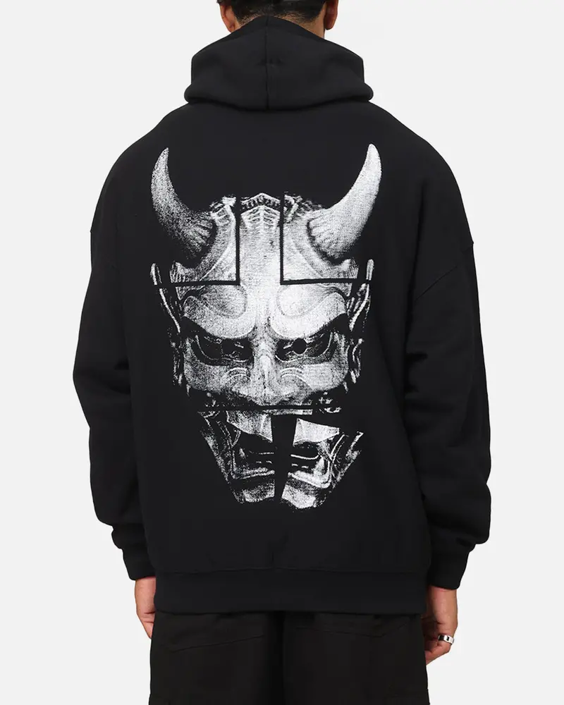 The Anti Order Oni Mask Boxy Hoodie Black 1