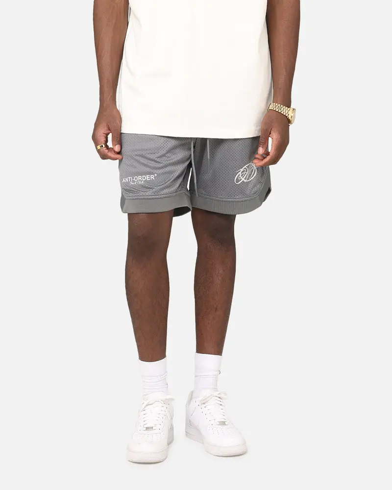 The Anti Order Track Club Basketball Shorts Dark Grey/Grey 1