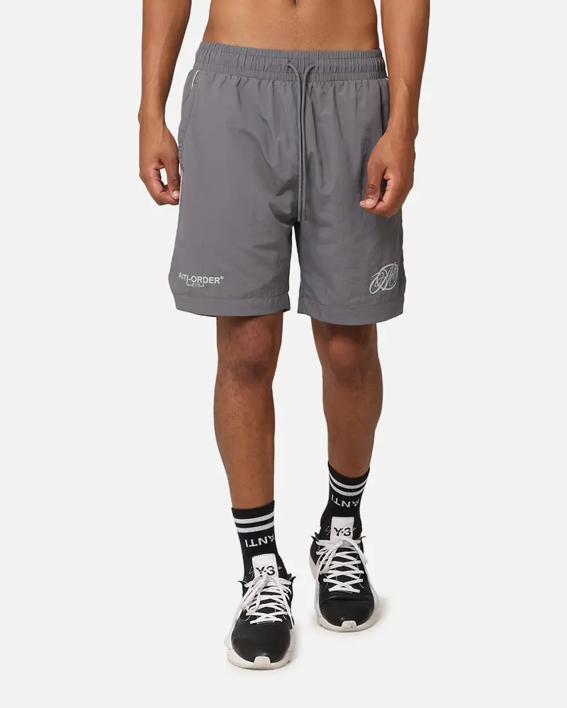 The Anti Order Track Club Nylon Shorts Grey/White 1