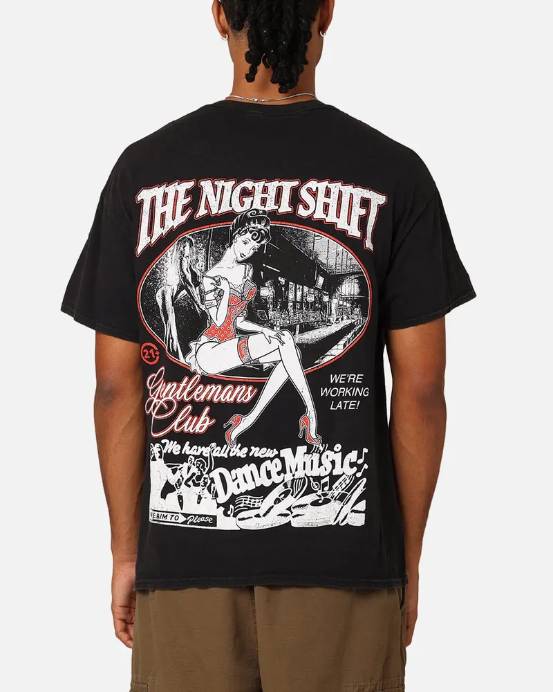 The Night Shift The Gentleman's Club T-Shirt Black Wash 1