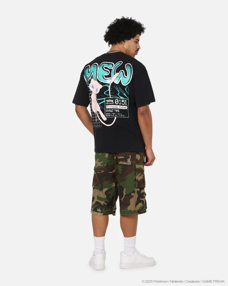 The Pokémon Collection By 73Studio Mew T-Shirt Black Acidwash 4