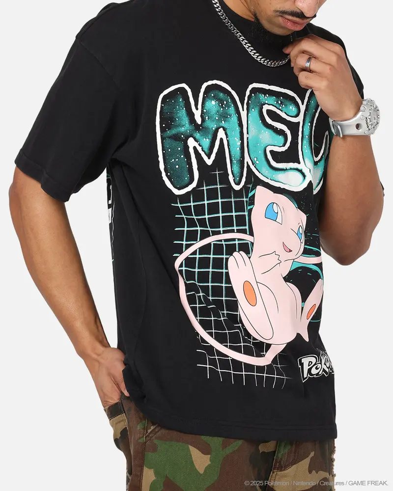 The Pokémon Collection By 73Studio Mew T-Shirt Black Acidwash 7
