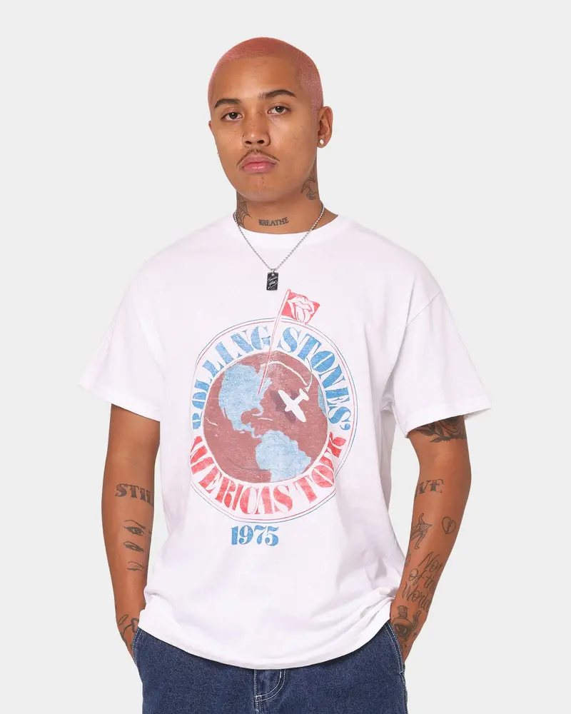 The Rolling Stones 1975 Americas Tour T-Shirt White 1