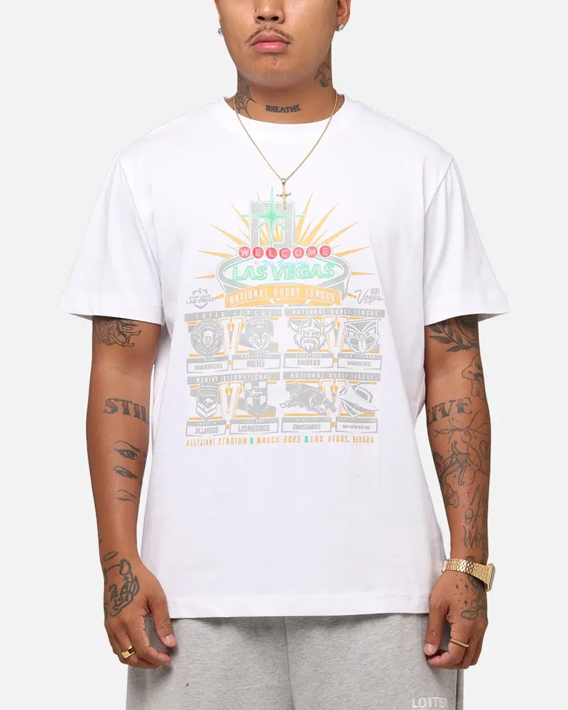Tidwell Nrl 2025 Las Vegas Round Sign T-Shirt White 1