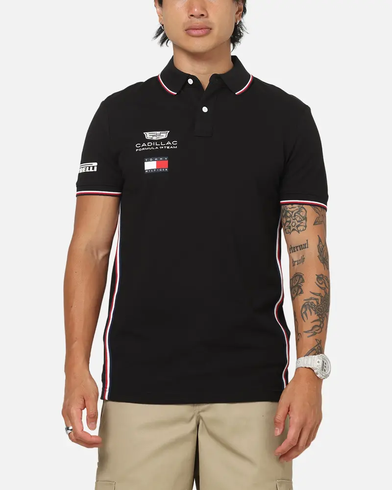 Tommy Hilfiger X Cadillac Formula 1 Team Replica Polo Shirt Black 1